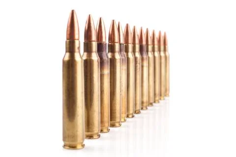 Bullets Row on White Stock Photos