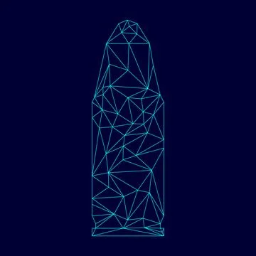Bullets simple low poly triangulation triangulated polygonal electric cyan bl Stock Illustration