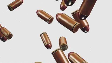 Bullets Video Loop On Alpha Channel Stockbeeldmateriaal 234128917