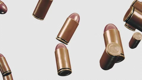 Bullets Video Loop On Alpha Channel Stockbeeldmateriaal 234128957