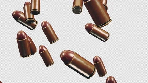 Bullets Video Loop On Alpha Channel Stockbeeldmateriaal 234129150