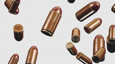 Bullets Video Loop On Alpha Channel Stockbeeldmateriaal 234130406