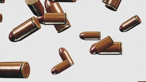 Bullets Video Loop On Alpha Channel Stockbeeldmateriaal 234130482