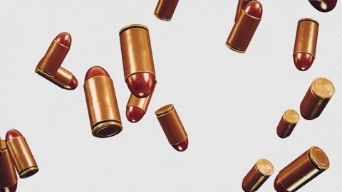 Bullets Video Loop On Alpha Channel Stockbeeldmateriaal 234130517