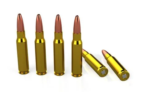 Bullets on the white background Illustrazione stock