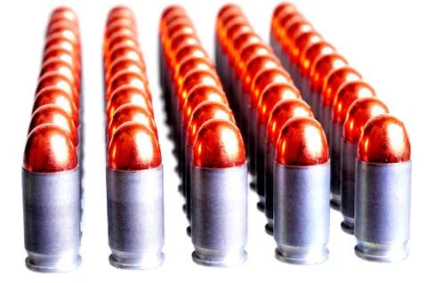 Bullets on white Stock Photos