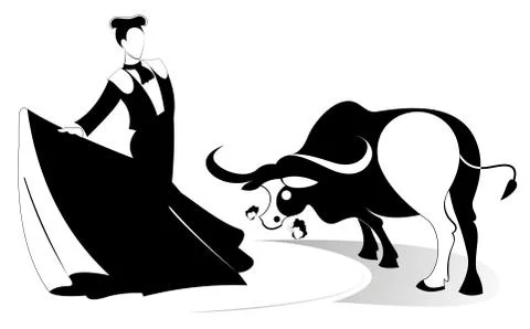 Bullfight Stock Illustration