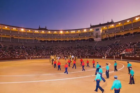 Bullfighting arena corrida at Madrid Spain Bullfighting arena - corrida at... Stock Photos