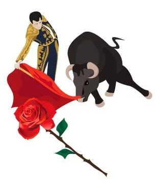 Bullfighting Stock Illustration