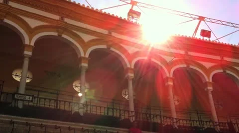 Bullfighting Ring Lense Flare Video stock 10729006
