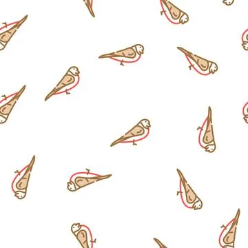 Bullfinch bird vector seamless pattern 스톡 일러스트