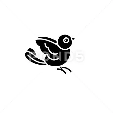 Bullfinch black icon, vector sign on isolated background. Bullfinch concept Stock Illustration