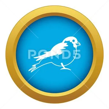 Bullfinch icon blue vector isolated Stock Illustration