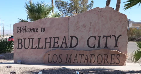 Bullhead City Arizona Public Welcome sig... | Stock Video | Pond5