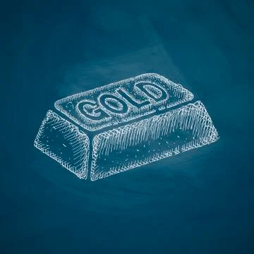 Bullion gold icon Illustrazione stock