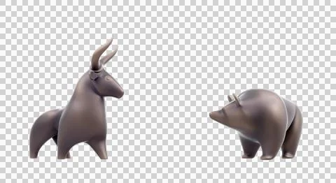 Bullish and Bearish Confrontation Stock Illustration
