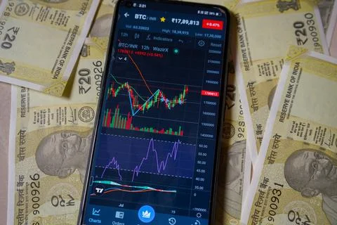 Bullish Bitcoin chart Stock Photos