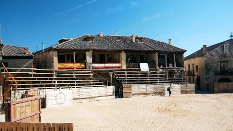 A bullring in Pedraza Stock Footage 123384153