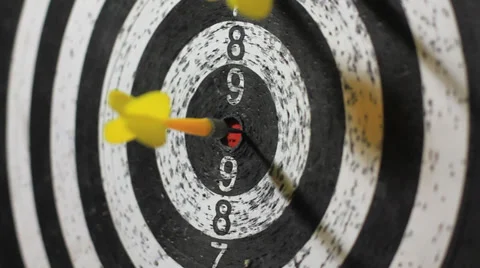 Bull's eye darts throw Stock Footage 30050285