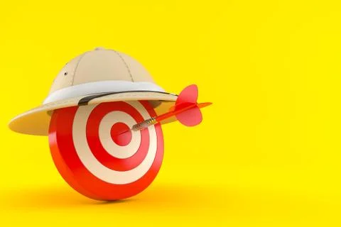 Bull's eye with pith helmet Stock Illustration