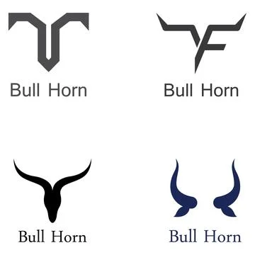 Bull's head horn logo. Using a vector illustration template design concept. Stock Illustration