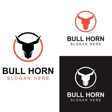 Bull's head horn logo. Using a vector illustration template design concept. Stock Illustration