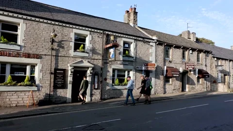Bulls Head public house in Castleton Derbyshire Peak District England Stock Footage 139867006