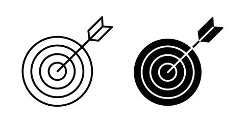 Bullseye pointer icon symbol, outline icons Stock Illustration