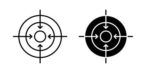 Bullseye pointer icon symbol. Vector illustration pack in black color. Stock Illustration