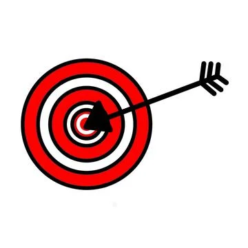 Bullseye Target with Arrow Stock Illustration