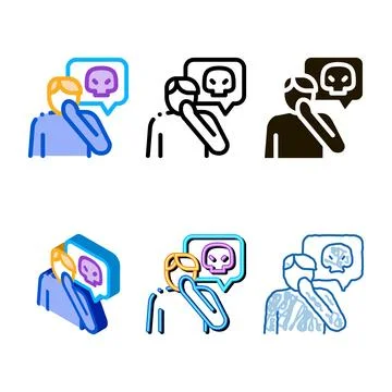 Bully man clean icon vector outline Stock Illustration