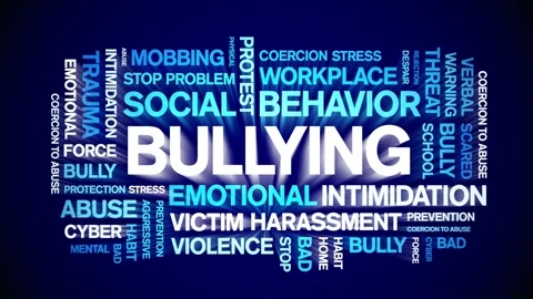 Bullying animated word cloud,animation t... | Stock Video | Pond5