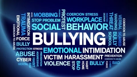 Bullying animated word cloud,animation t... | Stock Video | Pond5