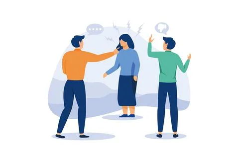 Bullying attack concept, flat vector illustration. Aggression and humiliation Illustrazione stock