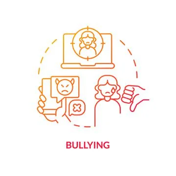 Bullying red gradient concept icon Stockillustratie