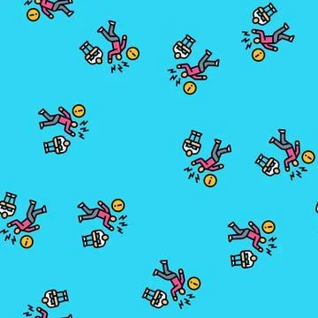 Bullying at school vector seamless pattern Stock Illustration