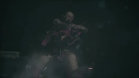 Bulwark bot signals with its hand and issues the attack command 02 Stock Footage 246721579