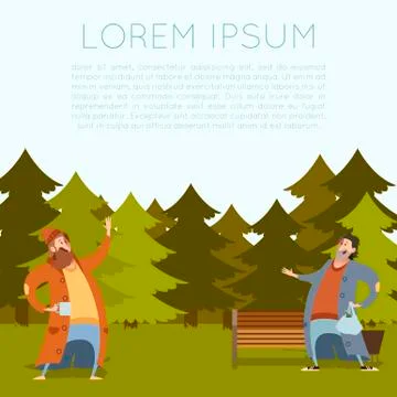 Bum square banner Stock Illustration