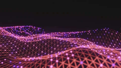 Bumb network surface of glowing dots Video stock 148597129