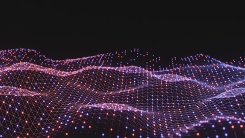 Bumb network surface of glowing dots Video stock 148597240