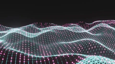 Bumb network surface of glowing dots Video stock 148597322