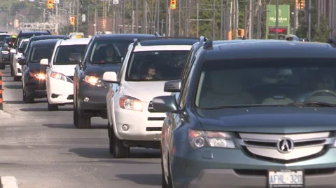 Bumber to bumper traffic and road construction Stock Footage 67993378