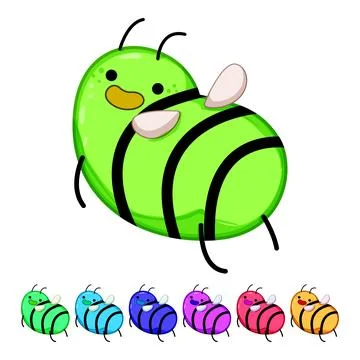 Bumble bee character cartoon vector graphic Stock Illustration