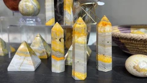 Bumble Bee Jasper Gemstone Stock-Footage 341695994