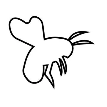 Bumble bee outline on white bbackground Stock Illustration