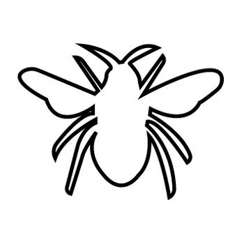 Bumble bee outline on white bbackground Stock Illustration