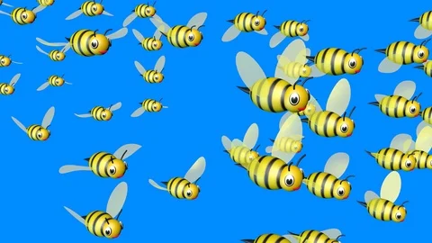 Bumble bee swarm. Side front perspective view Stock Footage 88338997