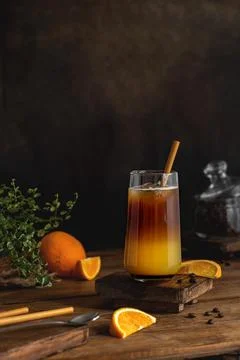 Bumble coffee on a dark background. Stock Photos