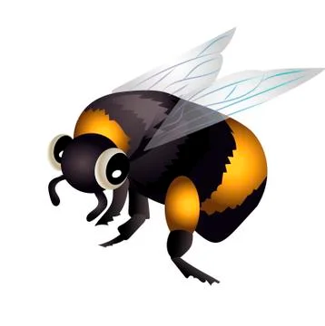 Bumblebee in flight Stock Illustration