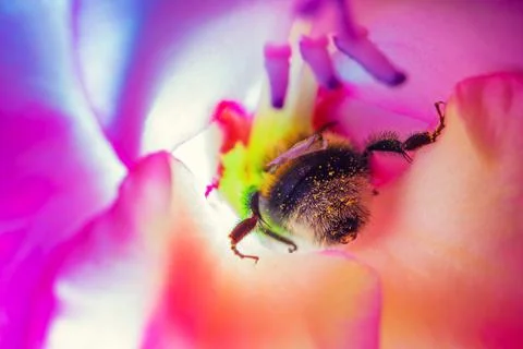 Bumblebee in flower Stock Photos